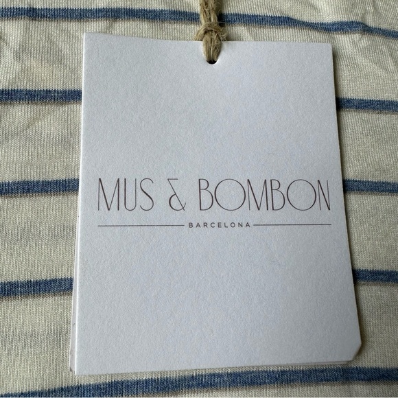 New Mus & Bombon Bornan Raya Azul Maxi Striped Dress  Sz S Viscose - Picture 7 of 12